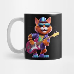 A Cat Who Is The Essence Of A Cool And Funky Guitarist Mug